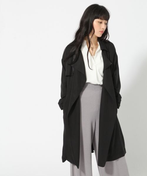 HARE(ハレ)の「テンセルツイルトレンチコート(ジャケット/アウター・ブラック/ブラウン・S/M)」の1枚目の写真