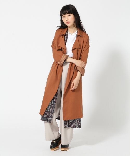 HARE(ハレ)の「テンセルツイルトレンチコート(ジャケット/アウター・ブラック/ブラウン・S/M)」の5枚目の写真