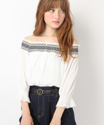 Heather | スモッキングシシュウブラウス(トップス)