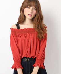 Heather | スモッキングシシュウブラウス(トップス)