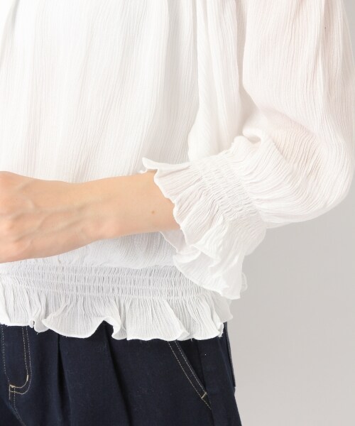 Heather（ヘザー）の「スモッキングシシュウブラウス（トップス・オフホワイト/レッド/ネイビー・FREE）」の9枚目の写真