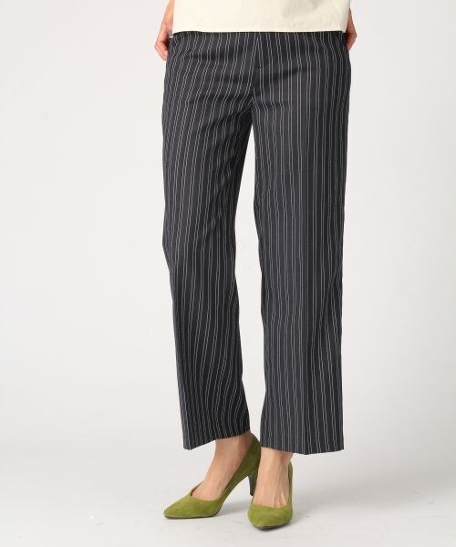 BLISS POINT（ブリスポイント）の「TRワイドトラウザー（パンツ・ブラック/ブラウン/グレーストライプ/ネイビーストライプ・M/L）」の4枚目の写真