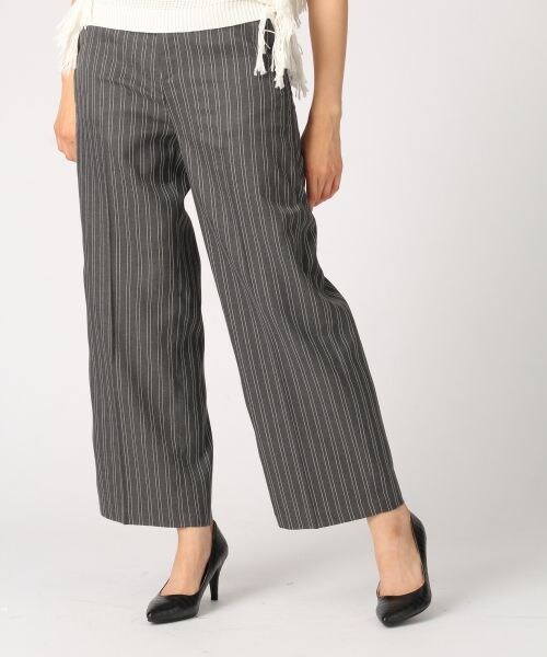BLISS POINT（ブリスポイント）の「TRワイドトラウザー（パンツ・ブラック/ブラウン/グレーストライプ/ネイビーストライプ・M/L）」の2枚目の写真