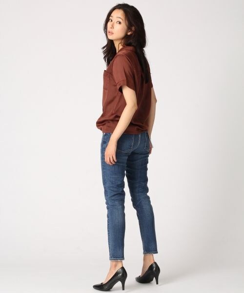 BLISS POINT（ブリスポイント）の「STR/デニムテーパードパンツ（パンツ・ブラックデニム/クラッシュ/ブルー・S/M/L）」の4枚目の写真