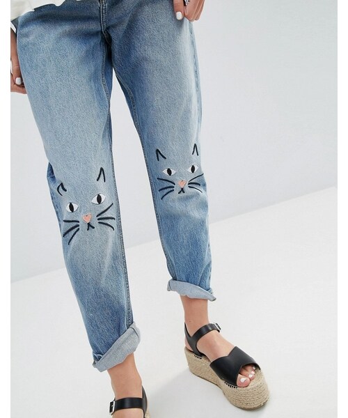 MONKI（モンキ）の「Monki Kimomo Love Jeans（デニムパンツ・レディース・Blue・W26）」の2枚目の写真