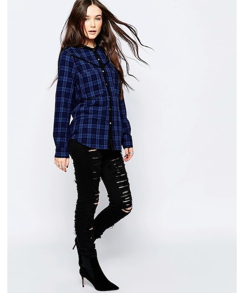 Blank NYC(-)の「BLANK NYC Blank NYC Skinny Super Destroy Jeans(デニムパンツ・レディース・Black・W27/W24/W25/W26)」の1枚目の写真