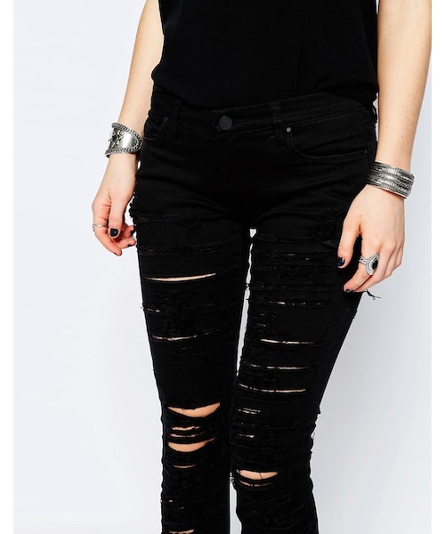 Blank NYC(-)の「BLANK NYC Blank NYC Skinny Super Destroy Jeans(デニムパンツ・レディース・Black・W27/W24/W25/W26)」の2枚目の写真