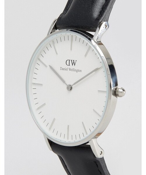 Daniel Wellington(ダニエルウェリントン)の「Daniel Wellington Classic Black Sheffield Silver Rim Large Watch(アナログ腕時計・レディース・Black・One Size)」の4枚目の写真