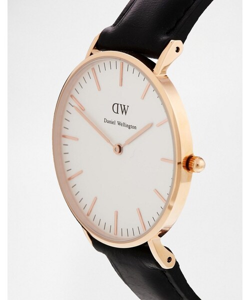 Daniel Wellington（ダニエルウェリントン）の「Daniel Wellington Classic Black Sheffield Rose Gold Rim Large Watch（アナログ腕時計・レディース・Black・One Size）」の3枚目の写真