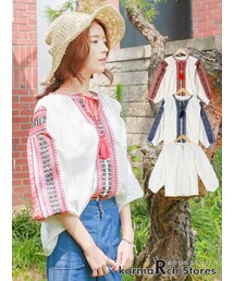 KORMARCH | マルチ刺繍ふっくらブラウス(シャツ/ブラウス)