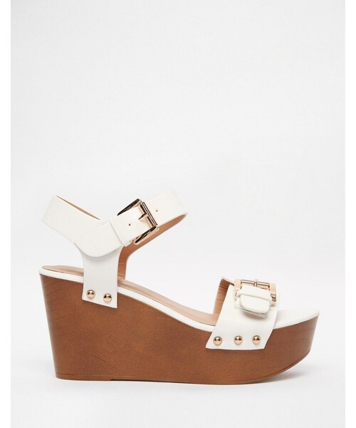 Miss KG（ミスケージー）の「Miss KG Pedro Buckle Flatform Wedges（サンダル・レディース・White・US 9/US 8/US 10）」の3枚目の写真
