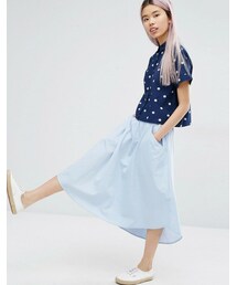 MONKI | Monki Chambray Midi Skirt(スカート)