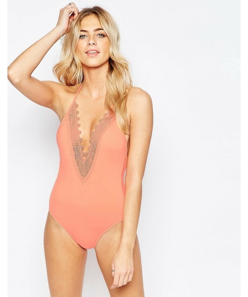 Seafolly（-）の「Seafolly Lace Deep V Swimsuit（水着）」 - WEAR
