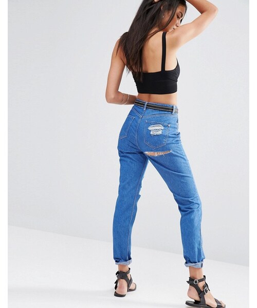 Missguidedの「Missguided Riot High Rise Ripped Jean（デニムパンツ・レディース・Blue・US 4/US 10/US 6/US 8/US 2）」の3枚目の写真