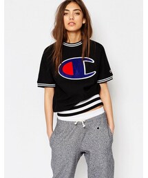 Champion | Champion Classic Short Sleeve Sweatshirt With Large Retro Logo(スウェット)