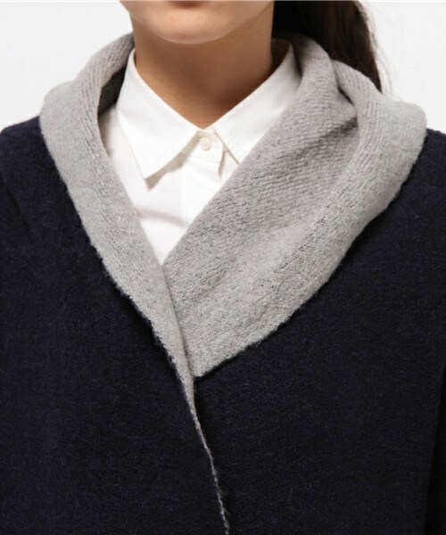 archives（アルシーヴ）の「Wフェイスフードカーデ（カーディガン/ボレロ・レディース・グレー/チャコールグレー/ネイビー/キャメル・MEDIUM）」の7枚目の写真