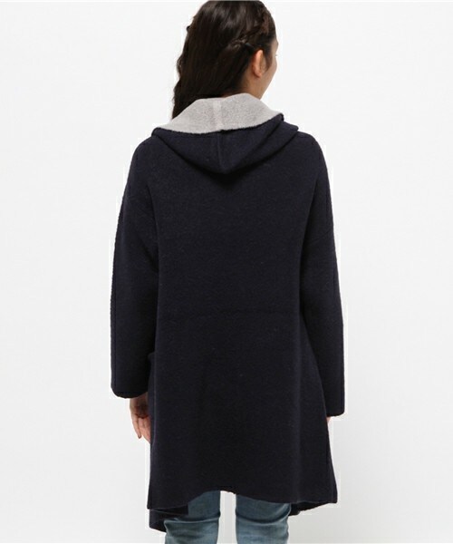 archives（アルシーヴ）の「Wフェイスフードカーデ（カーディガン/ボレロ・レディース・グレー/チャコールグレー/ネイビー/キャメル・MEDIUM）」の6枚目の写真