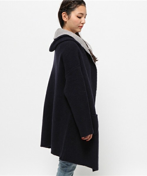 archives（アルシーヴ）の「Wフェイスフードカーデ（カーディガン/ボレロ・レディース・グレー/チャコールグレー/ネイビー/キャメル・MEDIUM）」の5枚目の写真