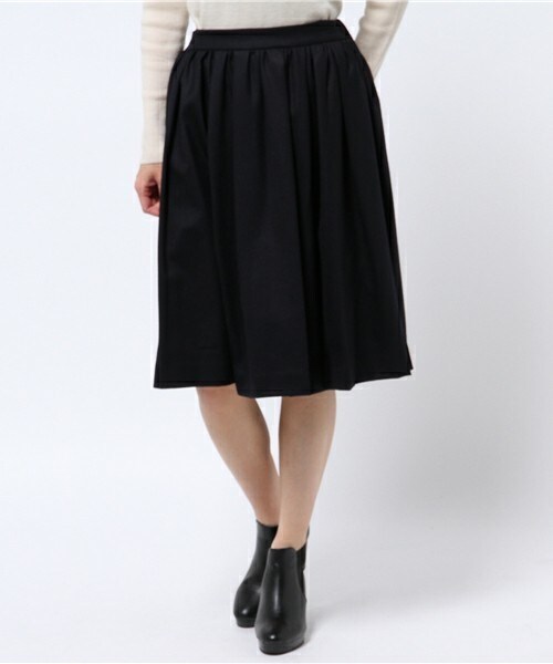 Doux archives（ドゥアルシーヴ）の「ギャザーサーキュラー（スカート・レディース・カーキ/ネイビー・MEDIUM）」の2枚目の写真