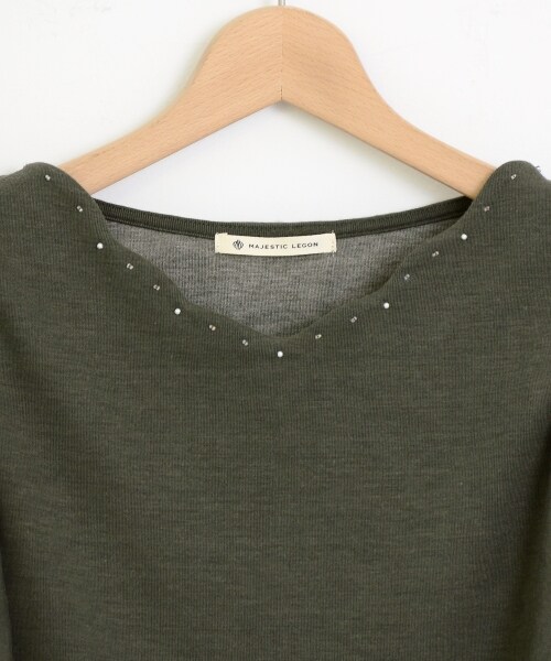 MAJESTIC LEGON（マジェスティックレゴン）の「2WAY肩開きプルオーバー（トップス・レディース・カーキグリーン/アイボリー/ボルドー・S(7号)/M(9号)）」の6枚目の写真