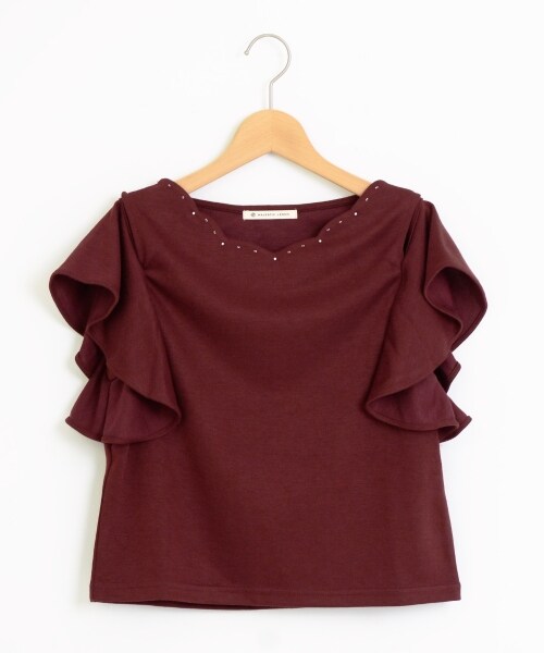 MAJESTIC LEGON（マジェスティックレゴン）の「2WAY肩開きプルオーバー（トップス・レディース・カーキグリーン/アイボリー/ボルドー・S(7号)/M(9号)）」の3枚目の写真