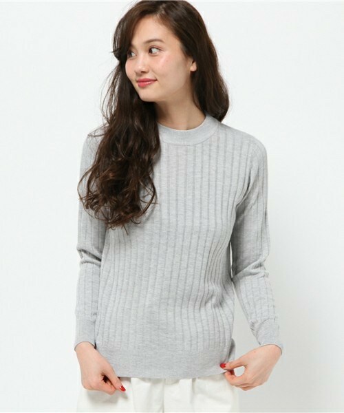 archives（アルシーヴ）の「【店舗限定商品】　ワイドリブハイネックプルオーバー（ニット/セーター・レディース・オフホワイト/グレー/ベージュ/グリーン/ネイビー・MEDIUM）」の3枚目の写真