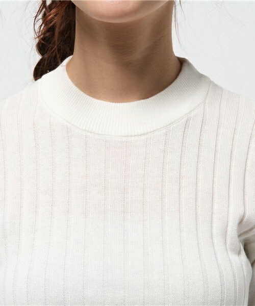 archives（アルシーヴ）の「【店舗限定商品】　ワイドリブハイネックプルオーバー（ニット/セーター・レディース・オフホワイト/グレー/ベージュ/グリーン/ネイビー・MEDIUM）」の9枚目の写真