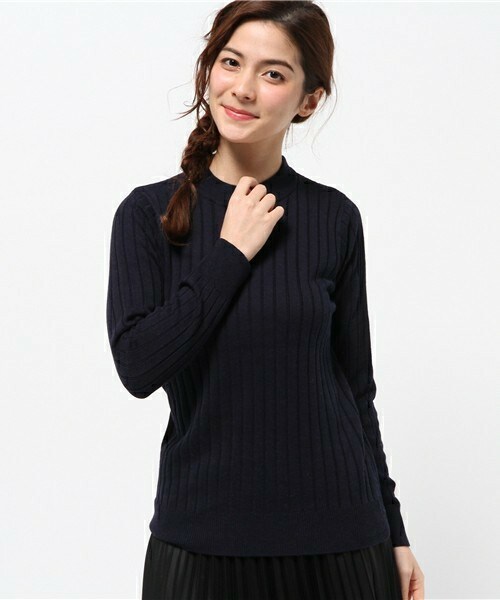 archives（アルシーヴ）の「【店舗限定商品】　ワイドリブハイネックプルオーバー（ニット/セーター・レディース・オフホワイト/グレー/ベージュ/グリーン/ネイビー・MEDIUM）」の5枚目の写真