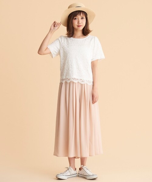 MAJESTIC LEGON（マジェスティックレゴン）の「タックギャザースカーチョ（パンツ・レディース・ピンクベージュ/アイボリー/カーキグリーン・S(7号)/M(9号)）」の3枚目の写真