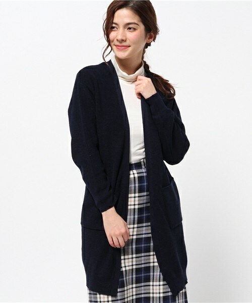 archives（アルシーヴ）の「畦編オープンニットカーディガン（カーディガン/ボレロ・レディース・オフホワイト/グレー/グリーン/ネイビー・MEDIUM）」の4枚目の写真