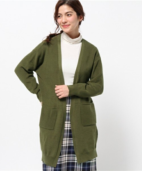 archives（アルシーヴ）の「畦編オープンニットカーディガン（カーディガン/ボレロ・レディース・オフホワイト/グレー/グリーン/ネイビー・MEDIUM）」の3枚目の写真