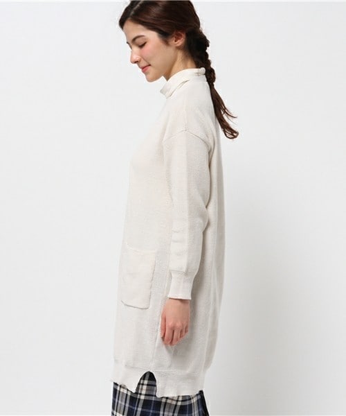 archives（アルシーヴ）の「畦編オープンニットカーディガン（カーディガン/ボレロ・レディース・オフホワイト/グレー/グリーン/ネイビー・MEDIUM）」の6枚目の写真