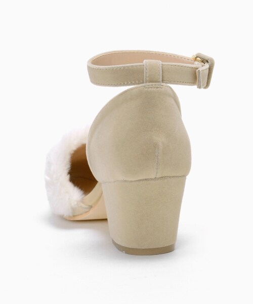 MAJESTIC LEGON（マジェスティックレゴン）の「【予約商品】フェイクファー使いパンプス（シューズ・レディース・ベージュ/ブラック・M/L）」の6枚目の写真