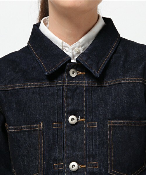 archives（アルシーヴ）の「タックGジャン（デニムジャケット・レディース・オフホワイト/ネイビー/ダークブルー・MEDIUM）」の7枚目の写真