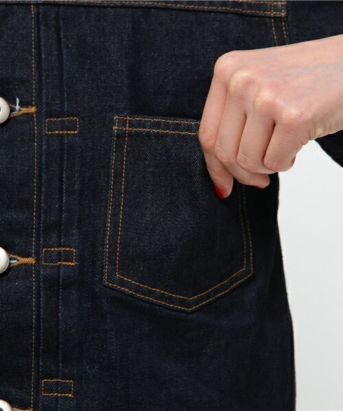 archives（アルシーヴ）の「タックGジャン（デニムジャケット・レディース・オフホワイト/ネイビー/ダークブルー・MEDIUM）」の9枚目の写真