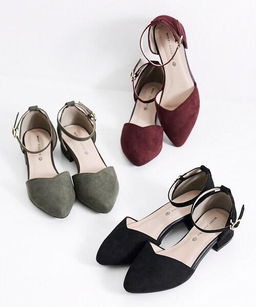 MAJESTIC LEGON(マジェスティックレゴン)の「【予約商品】ポインテッドハートカットパンプス(シューズ・レディース・カーキグリーン/ボルドー/ブラック・S/M/L)」の8枚目の写真