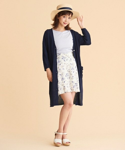 MAJESTIC LEGON（マジェスティックレゴン）の「レースアップロングカーディガン（トップス・レディース・ピンク・M(9号)）」の2枚目の写真