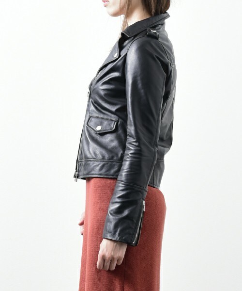 actuel（アクチュエル）の「レザーライダースJK（ライダースジャケット・レディース・ブラック・FREE）」の6枚目の写真