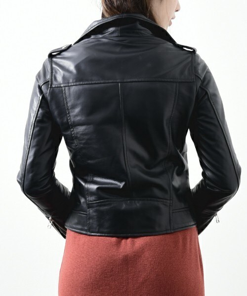 actuel（アクチュエル）の「レザーライダースJK（ライダースジャケット・レディース・ブラック・FREE）」の7枚目の写真