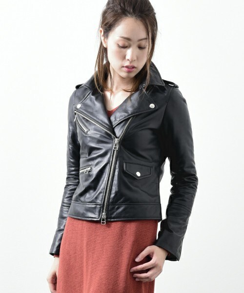actuel（アクチュエル）の「レザーライダースJK（ライダースジャケット・レディース・ブラック・FREE）」の4枚目の写真