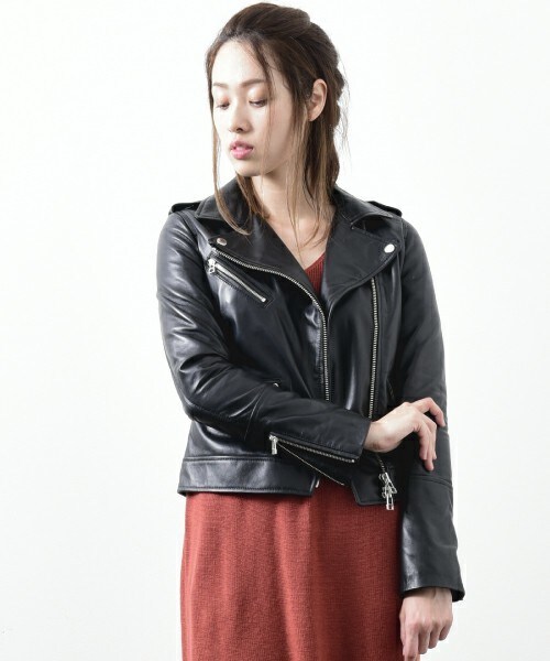 actuel（アクチュエル）の「レザーライダースJK（ライダースジャケット・レディース・ブラック・FREE）」の3枚目の写真