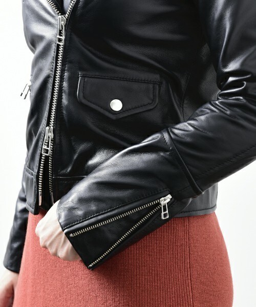 actuel（アクチュエル）の「レザーライダースJK（ライダースジャケット・レディース・ブラック・FREE）」の10枚目の写真