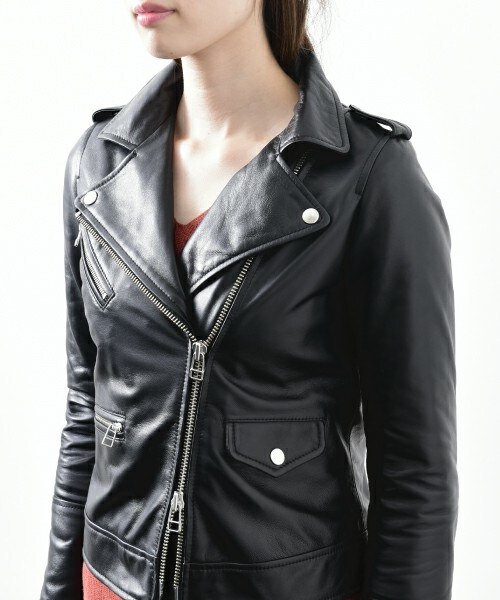 actuel（アクチュエル）の「レザーライダースJK（ライダースジャケット・レディース・ブラック・FREE）」の5枚目の写真