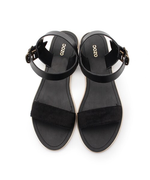OZOC（オゾック）の「ハラコ風フラットサンダル（シューズ・レディース・ブラック/グレー・その他）」の6枚目の写真