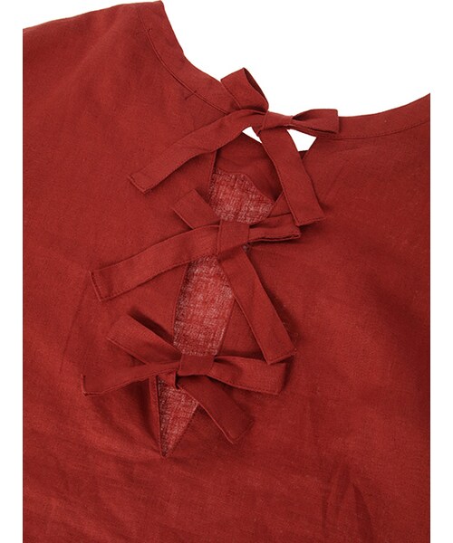 w closet（ダブルクローゼット）の「【A/W】後ろリボンフレア袖プルオーバー（トップス・レディース・ピンク/ボルドー/ブラック・FREE）」の10枚目の写真