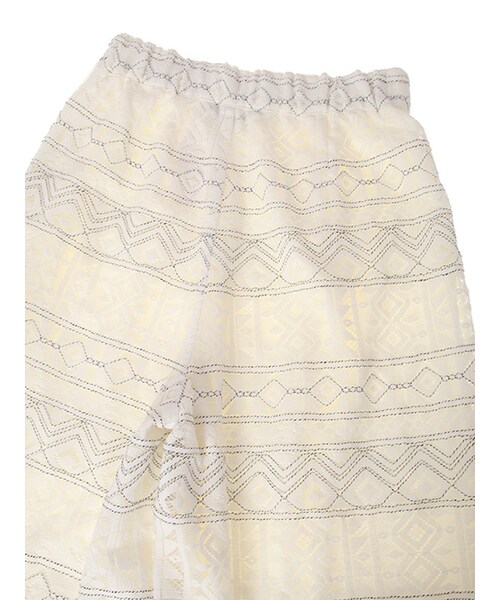 w closet（ダブルクローゼット）の「【A/W】幾何柄レースパンツ（パンツ・レディース・オフホワイト/グリーン/ブラック・FREE）」の8枚目の写真