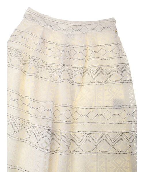 w closet（ダブルクローゼット）の「【A/W】幾何柄レースパンツ（パンツ・レディース・オフホワイト/グリーン/ブラック・FREE）」の7枚目の写真