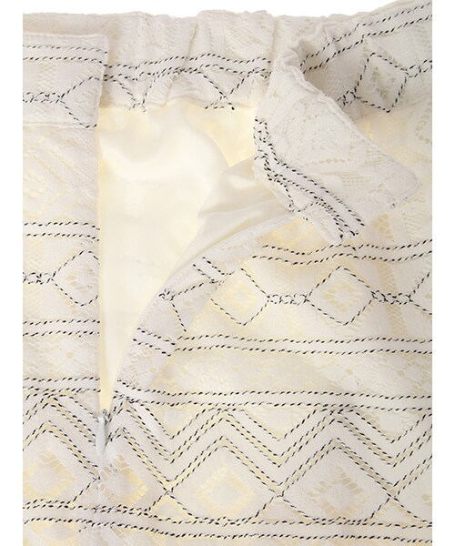 w closet（ダブルクローゼット）の「【A/W】幾何柄レースパンツ（パンツ・レディース・オフホワイト/グリーン/ブラック・FREE）」の9枚目の写真