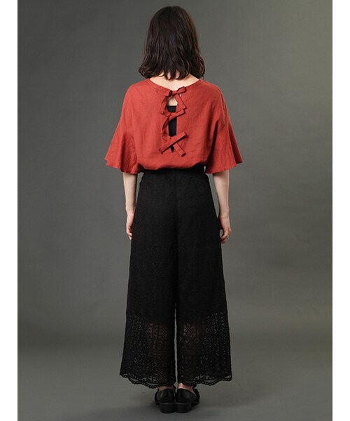 w closet（ダブルクローゼット）の「【A/W】幾何柄レースパンツ（パンツ・レディース・オフホワイト/グリーン/ブラック・FREE）」の6枚目の写真