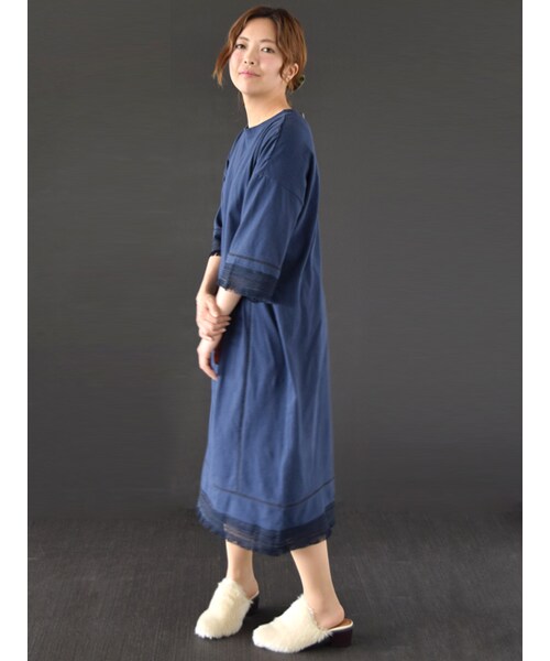 w closet（ダブルクローゼット）の「【A/W】レース切替フリンジワンピース（ワンピース/ドレス・レディース・ボルドー/ネイビー/スミクロ・FREE）」の11枚目の写真